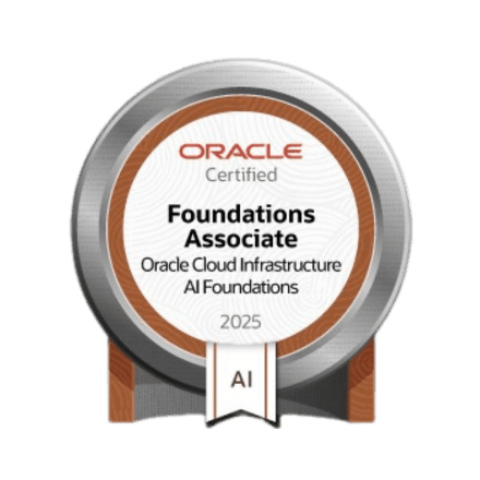Oracle AI Foundations Associate certificate medallion